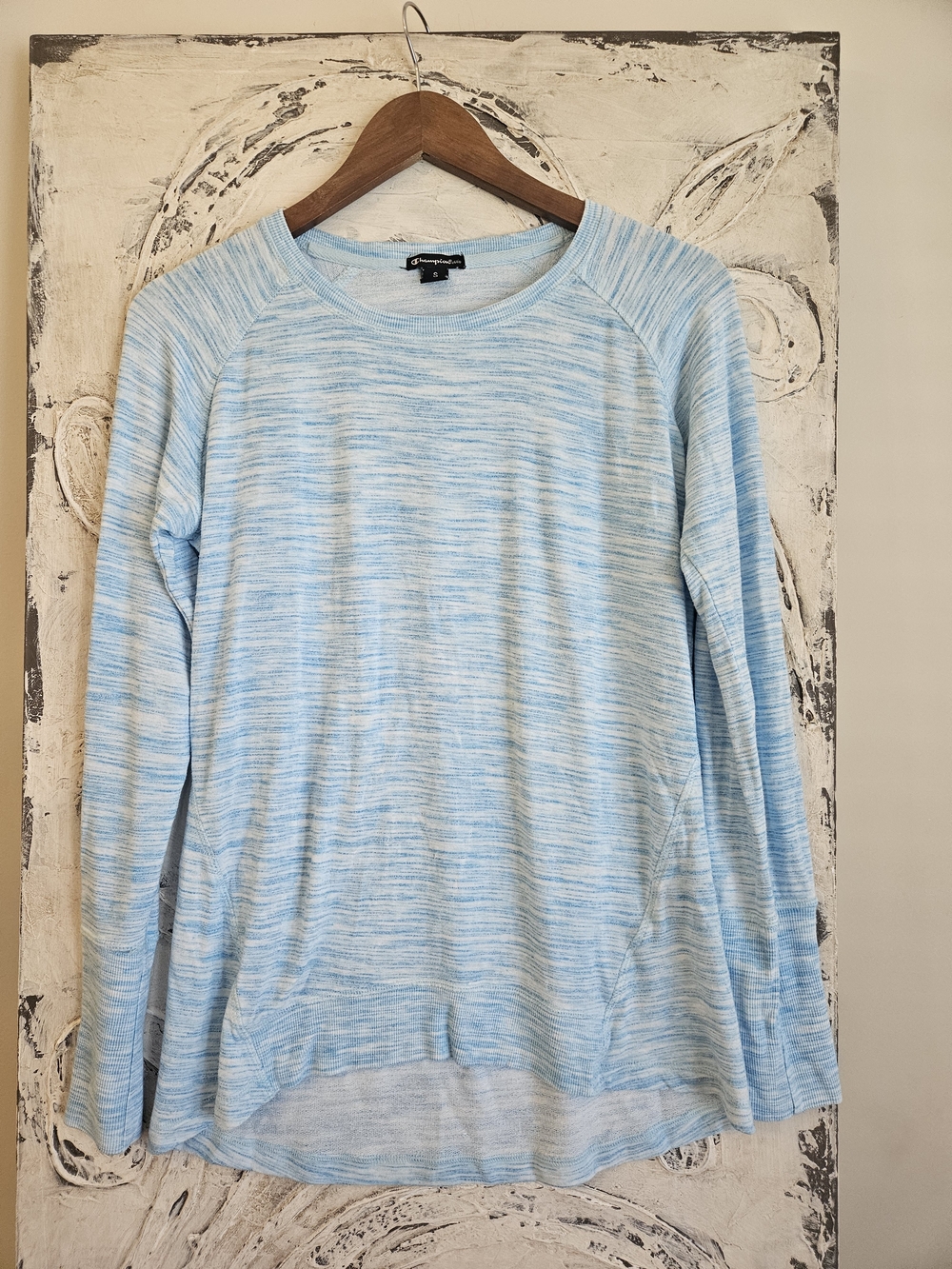 Champion Light Blue Space-Dye Crewneck Sweater